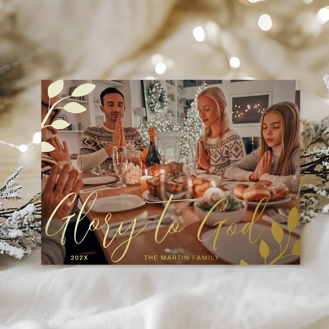 Tarjeta Festiva Con Relieve Metalizado Gloria a los Navidades de Dios (Subido por el creador)