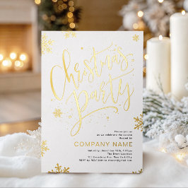 Tarjeta Festiva Con Relieve Metalizado Gold handwritten calligraphy Christmas Party