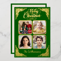 Gold Merry Christmas, cuatro imágenes, Purple, nom