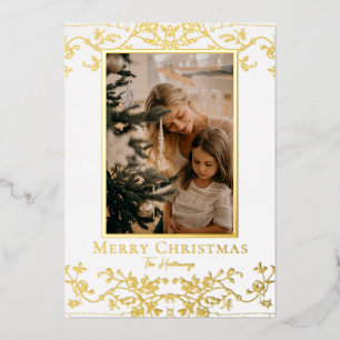 Tarjeta Festiva Con Relieve Metalizado Gold Vines One Large Photo Relieve metalizado Holi