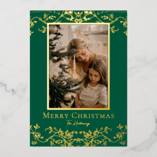 Tarjeta Festiva Con Relieve Metalizado Gold Vines One Large Photo Relieve metalizado Holi