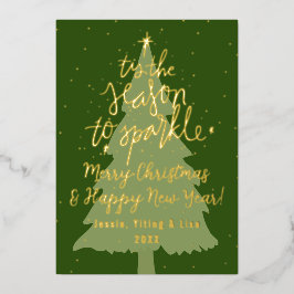 Tarjeta Festiva Con Relieve Metalizado Golden Esta Es La Temporada Para Esparcar El Árbol