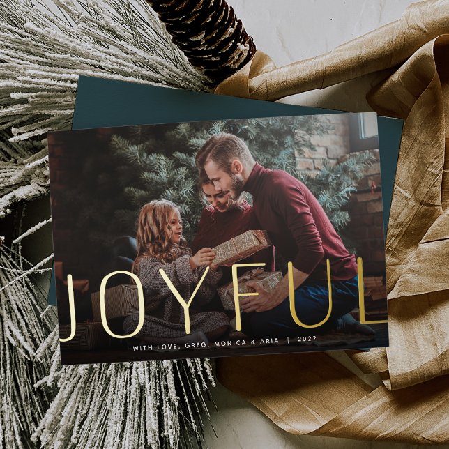Tarjeta Festiva Con Relieve Metalizado Gran alegría | Navidades fotográficos completos (Subido por el creador)