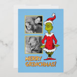 Tarjeta Festiva Con Relieve Metalizado Grinch clásico | Santa Claus<br><div class="desc">Las vacaciones no estarán completas sin Grinch! CÓMO los NAVIDADES de Grinch STOLE son una historia clásica de un pueblo llamado Who-ville y cómo el espíritu de los Navidades puede derretir hasta el más frío de los corazones.</div>