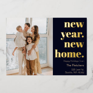 Tarjeta Festiva Con Relieve Metalizado Guión Año Nuevo Año Nuevo vacaciones en casa Foto