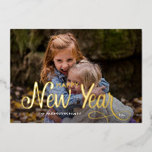 Guión de 3 fotos de Feliz Año Nuevo moderno y eleg