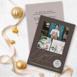 Tarjeta Festiva Con Relieve Metalizado Guión de escritura a mano agradecida 3 Photo Styli<br><div class="desc">Guión elegante de escritura a mano, 3 tarjeta multiCollage de fotos de vacaciones de negocios moderna / tarjeta de vacaciones corporativa. Una simple y contemporánea tarjeta de fotos de negocios o de empresa con diseño frontal y posterior. Personalízalo con tu propio logotipo. El saludo, el texto y el fondo pueden...</div>