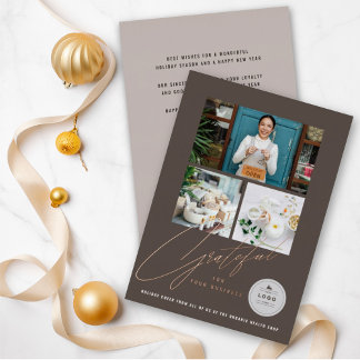 Tarjeta Festiva Con Relieve Metalizado Guión de escritura a mano agradecida 3 Photo Styli