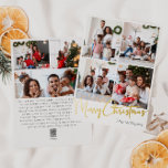 Tarjeta Festiva Con Relieve Metalizado Guión festivo Siete fotos Feliz Navidad Gold<br><div class="desc">Celebre la temporada con este guión festivo de siete fotos de la tarjeta de vacaciones de Relieve metalizado de oro de Navidad de Feliz Navidad con un toque de elegante encanto. El diseño de la moda se caracteriza por una sencilla paleta de colores dorados y blancos que evoca el espíritu...</div>