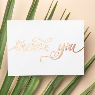 Tarjeta Festiva Con Relieve Metalizado Guión minimalista moderno personalizado: Gracias