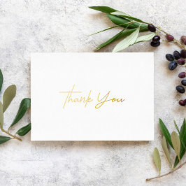 Tarjeta Festiva Con Relieve Metalizado Guión minimalista moderno personalizado: Gracias