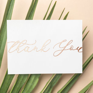 Tarjeta Festiva Con Relieve Metalizado Guión minimalista moderno personalizado: Gracias