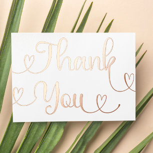 Tarjeta Festiva Con Relieve Metalizado Guión minimalista moderno personalizado: Gracias