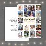 Tarjeta Festiva Con Relieve Metalizado ¡Guión qué año! 15 Collages de fotos y subtítulos<br><div class="desc">¡Qué año para recordar! Envíe elegantes saludos alegres y comparta 15 de sus fotos favoritas con una tarjeta de vacaciones de Relieve metalizado de de de fotos de personalizado 5x7. El texto de esta plantilla es sencillo de personalizar para incluir cualquier texto como Feliz Navidad, Felices Fiestas, Saludos de Temporadas,...</div>