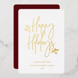 Tarjeta Festiva Con Relieve Metalizado Guión simplemente festivo