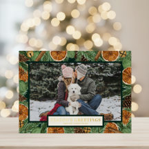 Guirnalda rústica de pino naranja con hoja de oro