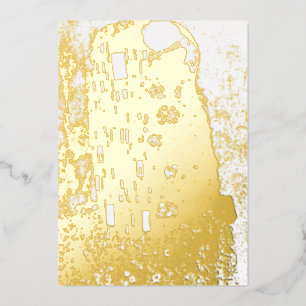 Tarjeta Festiva Con Relieve Metalizado Gustav Klimt - El beso