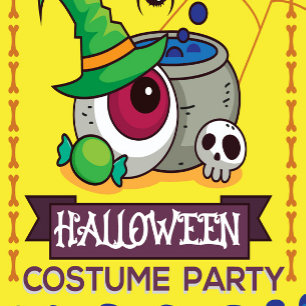 Tarjeta Festiva Con Relieve Metalizado Halloween Costume Party Invitation for Kids