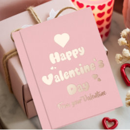 Tarjeta Festiva Con Relieve Metalizado Happy Valentine's Day Hearts Cute