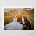 Tarjeta Festiva Con Relieve Metalizado Heart Thank You Gold Calligraphy 2 Photo Relieve m<br><div class="desc">Tu día de bodas fue perfecto, y tus invitados fueron una gran parte de eso. ¿Qué mejor manera de decir "gracias" que con una tarjeta adornada con un Relieve metalizado dorado de corazón 'gracias?' Esta hermosa tarjeta de agradecimiento de vacaciones es la manera perfecta de mostrar su aprecio a los...</div>