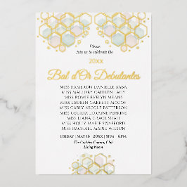 Tarjeta Festiva Con Relieve Metalizado Honeycomb Corporate Elegance Gold Geometric