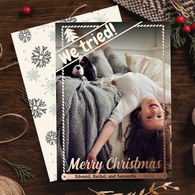 Tarjeta Festiva Con Relieve Metalizado Intentamos | Navidades divertidos | Foto completa  (Subido por el creador)