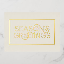 Tarjeta Festiva Con Relieve Metalizado Jornadas de temporada de crema corporativa y marco