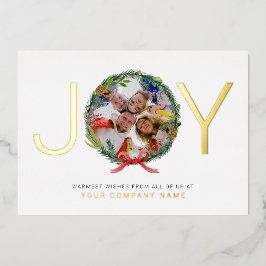 Tarjeta Festiva Con Relieve Metalizado Joy Company Photo Navidades Wreath Business