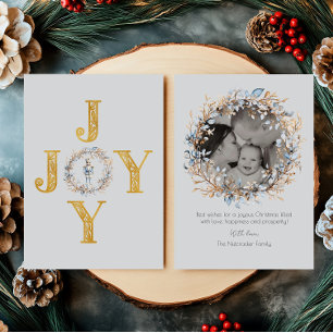 Tarjeta Festiva Con Relieve Metalizado Joy Elegant Navidades Nutcracker Ballet Photo