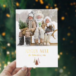 Tarjeta Festiva Con Relieve Metalizado Joyeux Noel Festive Foto Navidades modernos Oro