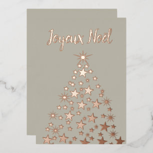 Tarjeta Festiva Con Relieve Metalizado Joyeux Noel Rosa Relieve metalizado dorado H Estre