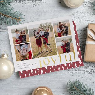 Tarjeta Festiva Con Relieve Metalizado Joyful Five Photo