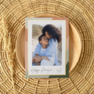 Tarjeta Festiva Con Relieve Metalizado Joyful Hues Vertical Photo Kwanzaa