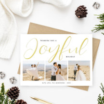 Joyful Modern Gold Script Collage de fotos