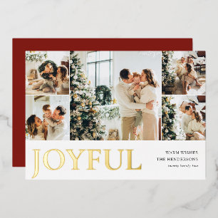 Tarjeta Festiva Con Relieve Metalizado Joyful Photo Simple Relieve metalizado Tarjeta de