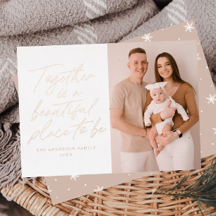 Tarjeta Festiva Con Relieve Metalizado Juntos es un Lugar Hermoso para Estar Foto
