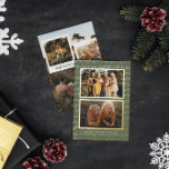 Tarjeta Festiva Con Relieve Metalizado Juntos y merry | Nostálgicos Cinco Navidades fotog<br><div class="desc">El diseño presenta capas fotográficas antiguas con tipografía retro para crear un ambiente realmente moderno y nostálgico. Esta tarjeta, que se combina con colores Navidades bajados de tono, se destacará con seguridad. Se ha añadido una capa de textura para dar a la foto principal un aspecto retro angustiado y se...</div>