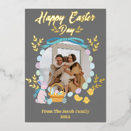 Tarjeta Festiva Con Relieve Metalizado La elegante y simple tipografía de la familia de P