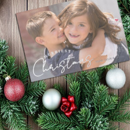 Tarjeta Festiva Con Relieve Metalizado La familia más alegre de Navidad Alegría de Navida