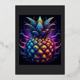 Tarjeta Festiva Con Relieve Metalizado La famosa piña de Mandelbrot