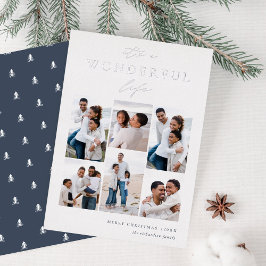 Tarjeta Festiva Con Relieve Metalizado La vida maravillosa | 6 NAVIDADES COLLAGES DE FOTO