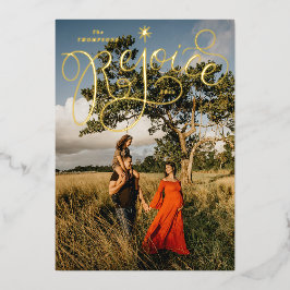 Tarjeta Festiva Con Relieve Metalizado Letras de mano de alegría