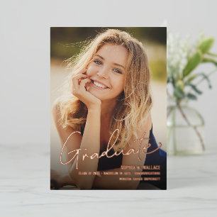 Tarjeta Festiva Con Relieve Metalizado Licenciado en personalizable, año de clase