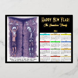 Tarjeta Festiva Con Relieve Metalizado Live A Little New Years Calendar Relieve metalizad