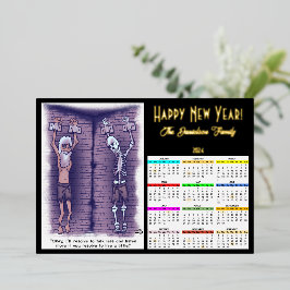 Tarjeta Festiva Con Relieve Metalizado Live A Little New Years Calendar Relieve metalizad