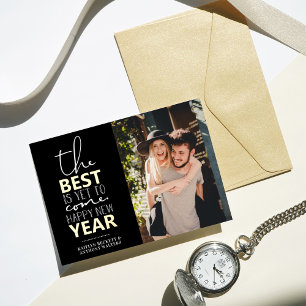 Tarjeta Festiva Con Relieve Metalizado Lo Mejor Está Por Venir   Fotografía de Año Nuevo 