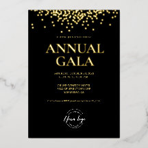 Logotipo anual de la Compañía Confetti de oro Negr