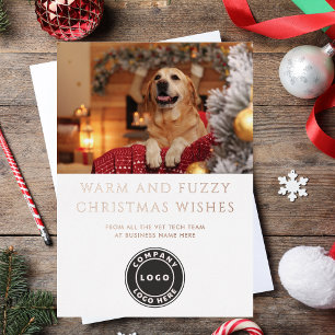 Tarjeta Festiva Con Relieve Metalizado Logotipo comercial de fotos de perros tecnológicos