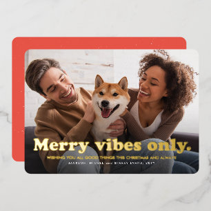 Tarjeta Festiva Con Relieve Metalizado Los virus de los cerezos sólo se divierten retro u
