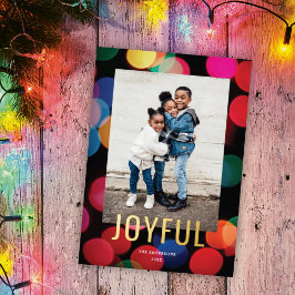 Tarjeta Festiva Con Relieve Metalizado Luces modernas de color lindo Oro foto de oro